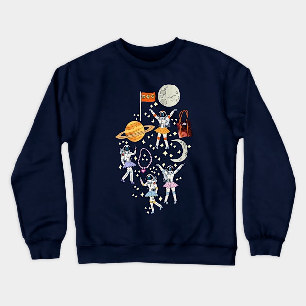 Dancing Across Galaxies Crewneck Sweatshirt by tangerinetane